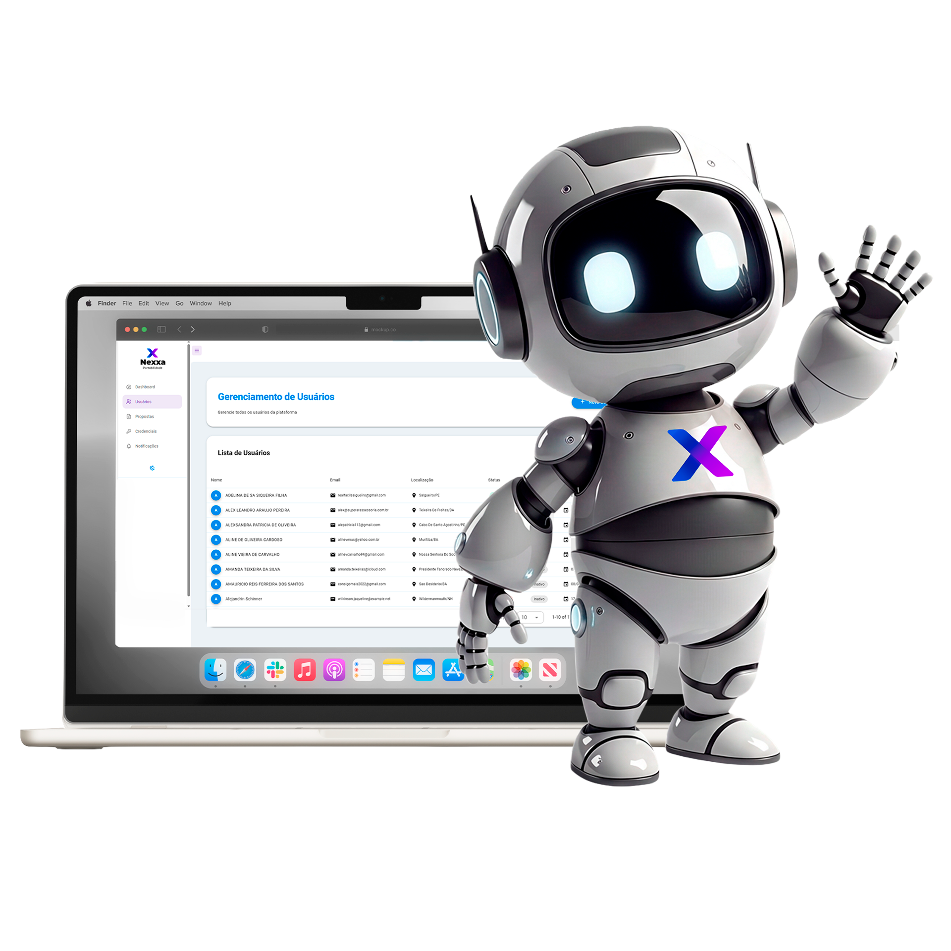 Sistema NEXXA - Mascote e Notebook